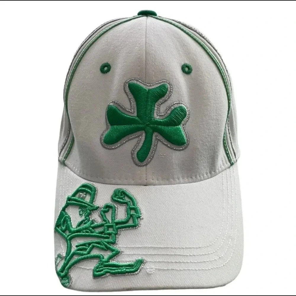 Vintage 90s Notre Dame Top of the World  baseball cap, white & green